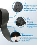 Heavy Duty Aluminum Foil Tape For HVAC Duct Sealing And Insulation Repair 2 Inch By 27 Yard, shown with water and heat resistance.