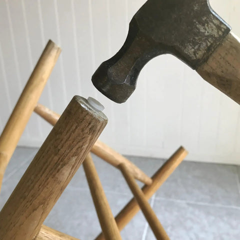 Hammer installing 4 Pack 1 Inch Threaded Felt Furniture Glides With One Quarter Inch Adjustable Leveling Feet For Wood Tile Laminate Floors Tan