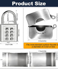 Heavy Duty Outdoor Faucet Lock For 1 To 2.95 Inch Valve Handles, Stainless Steel Water Spigot Lock To Stop Tampering And Wasting Water, Built Tough No Nonsense Security You Can Count On. Size chart of stainless steel faucet lock parts with measurements