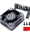 30mm RC Cooling Fan For ESC And Brushless Motors Up To 28000 RPM, Black Silver Finish, with cable and mounting hardware on white background.