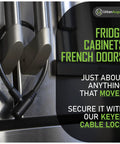 Fridge Lock 5 Pack Keyed Alike For French Door Refrigerators And Cabinets, Heavy Duty Stainless Steel Cable Lock, Easy Install