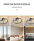 Dope 19 Inch Ceiling Fan With Lights Remote Control 3 Color Temperatures shown in bedroom and dining room settings