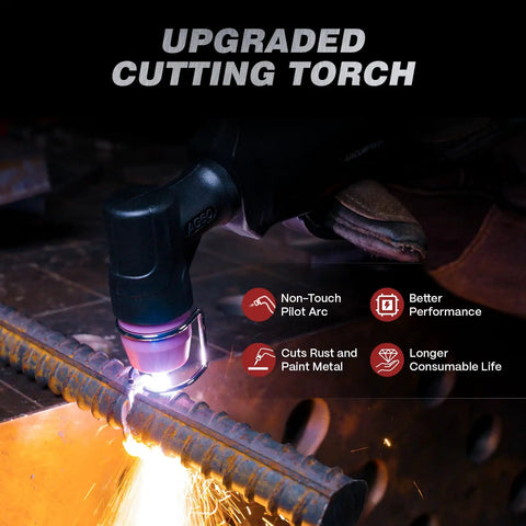 60 Amp Plasma Cutter With Non-Touch Pilot Arc, Dual Voltage 110V 220V, Upgraded Large LED Display, cutting metal