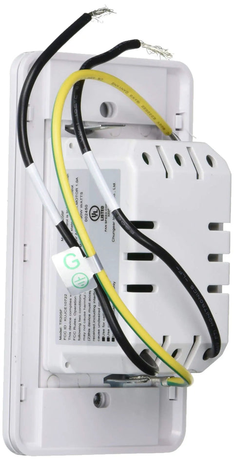 Rear wiring view of Wall Mounted DC Motor Ceiling Fan Controller With Reversing And Variable Speed Easy No Fuss 2 Wire Install