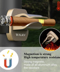 Magnetic Cigar Holder For Golf Cart With Velcro Mount Universal Fit 30 To 60 Ring Cigars Aluminum Champagne Gold
