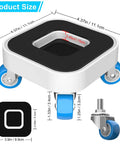 Furniture Movers With 360 Degree Swivel Wheels And Anti Slip Groove Base For Smooth Glide Moves Without The Heave Ho When Rolling Heavy Lifters Across Wood Flooring And Tiles; square glider with rubber base and swivel wheels, 4.37 in dimensions.