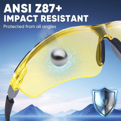 Anti Fog Safety Glasses For Men And Women With Adjustable Arms ANSI Z87.1 Rated Scratch Resistant Eye Protection Goggles with UV Shield