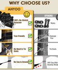 Comparison chart of Anyoo polyester tree straps with carabiners versus ropes showing benefits like no-stretch and no tie knots.
