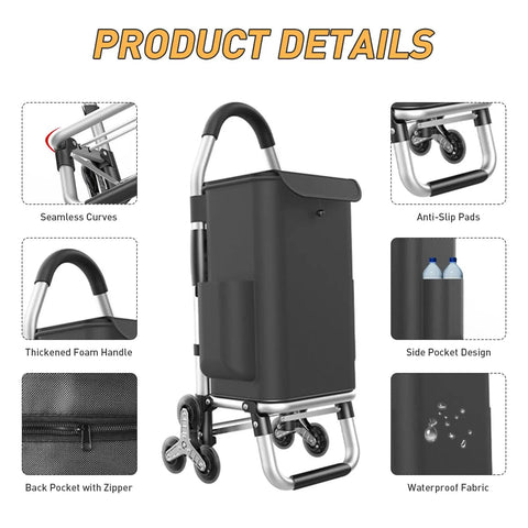 Heavy Duty 3 In 1 Shopping Cart Foldable Hand Truck With 6 Wheels All Purpose Grocery Cart product details