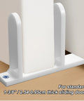 4-Piece Sliding Closet Door Floor Guides Set In White Acrylic, Practical Bottom Guides For 1-3/8 Inch Thick Doors installed on wooden floor