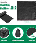 Universal 5 Gallon Bucket Toilet Seat With Pillowy Comfort And Snug Lid Trails Ready smooth black disposable toilet liners roll and sheet.