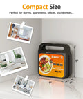 Super Awesome 3-In-1 Electric Sandwich Maker With Removable Nonstick Plates, 1000 Watts For Waffles Paninis And Eggs, Quick Easy Cooking In Sleek Black Finish, compact size displayed next to wall.