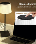 Cordless Rechargeable Table Lamp With USB Charging, Touch Dimmer, 3 Color Modes, Wireless Modern Lamp on desk