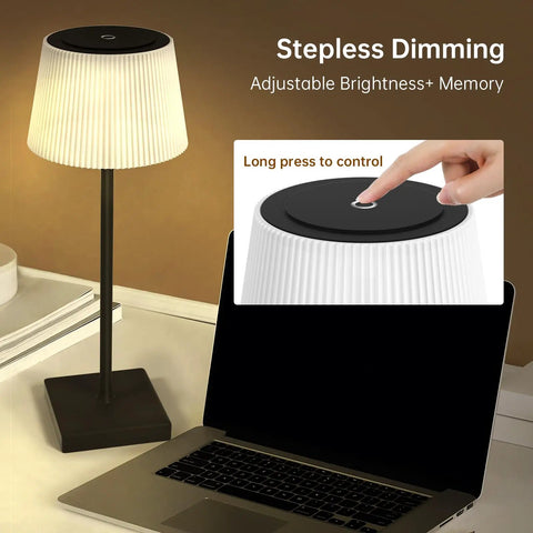 Cordless Rechargeable Table Lamp With USB Charging, Touch Dimmer, 3 Color Modes, Wireless Modern Lamp on desk