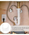 U Shape Pipe Clamp White PVC Hose Clips for Small Thin Wall Hoses Ideal for Air Water and Fuel Lines 50 Pcs DIY Mounting Clips Easy Install with Silicone Fixing Solution Included shown under a sink
