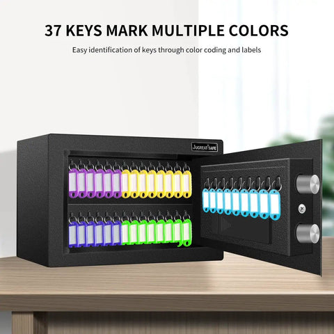 37 Key Cabinet With Sensor Light And Pin Code Keyless Safe For Home Or Office, Wall Mount Key Storage Box With 37 Tags