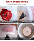 4-inch recessed-light hole saw with dust bowl catcher; red bi-metal cutter shown attached to a drill