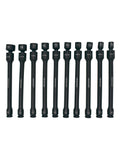 Ten-Piece 3/8 Inch Drive Pinless Universal Torque-Saver Impact Extension Socket Set Metric 9 Inch Long 6-Point 10mm To 19mm