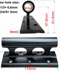 Bike Fork Mount Block for Car Racks and Truck Bed Storage Fits 9x100mm 15x110mm 15x100mm 12x100mm 15x150mm Heavy Duty Bike Transport Accessory Durable Aluminum Construction For Long Lasting Durability And Quick Easy Install Gear Up., black aluminum bike fork mount block with 110mm base and 6mm screw holes