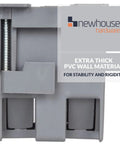 Close-up view of a One Gang PVC Old Work Electrical Box 12 Pack 14 Cu In Plastic Junction Box showing extra thick PVC walls.