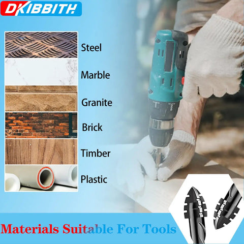Beefy Four Flute Serrated Masonry Drill Bit Set For Fast Concrete Tile Brick Glass And Ceramic Drilling in use on wood