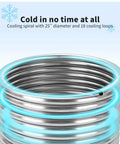 Stainless steel wort chiller coil, 1/2 in x 50 ft immersion tubing for beer brewing; close-up view