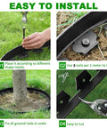 Instruction steps for installing the Extra Tall 4 Inch Lawn Edging Kit, 33 Ft Flexible Garden Border with 50 Stakes.