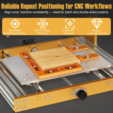 Aluminum Alloy CNC Positioning Side Clamps Kit for 3018 and 4040 Router with T-Slot Table, ensuring precise alignment
