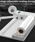 GFJYKDL Professional Shrink Wrap Machine With Heat Gun For Effortless Pvc Pof Pe Film Packaging And Sealing, adjustable sealing strength settings.