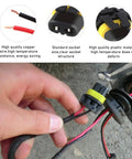 2 Pack 9005 9006 9012 HB3 HB4 Female Wiring Harness Sockets installed with hands showing connection and wiring details