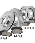 Front And Rear Drilled And Slotted Brake Kit For Toyota Camry 2018 2019 2020 2021 2022 2023 2024 With Ceramic Brake Pads And Hardware