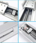 Close-up views of Heavy Duty Built Tough 8 Inch Linear Slide Table With 200mm Stroke And 1605 Ball Screw Fully Enclosed Linear Stage Motion Axis
