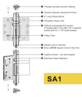 Diagram of 3 Pack 4.5 Inch Heavy Duty Adjustable Self Closing Door Hinges Black Fire Rated Full Mortise Two In One Hinges And Door Closer