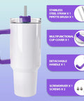 40 Oz Sublimation Tumbler Set With Handles Insulated Stainless Steel Travel Cups 4 Pack With Gift Boxes Includes Straw Splash Proof Lid