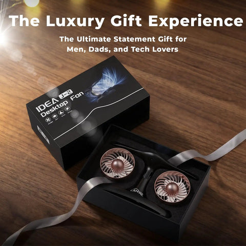 Jet Engine Desk Fan With Eighteen Hour Runtime USB C Rechargeable Turbo Table Fan Aviation Turbine Office Decor Luxury Gift Box