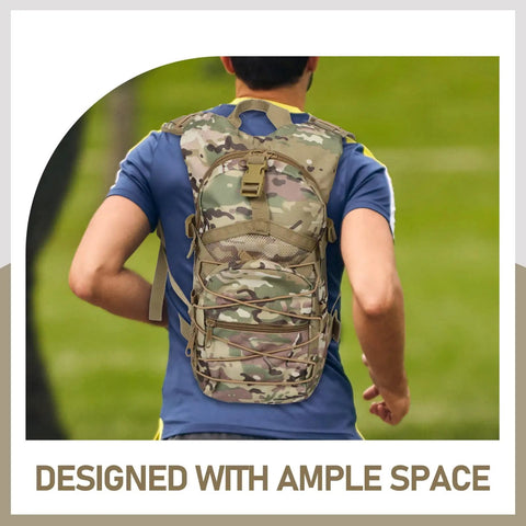 Man wearing Rugged Mountaineering Backpack With Large Capacity And Multiple Compartments Heavy Duty Oxford Cloth Travel Bag