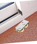 Get Your Track Setup Running Like Butter With These Heavy Duty Sliding Door And Window Pulleys Crafted From Premium Stainless Steel And Fitted With Dual Copper Wheels For Effortless Everyday Glide. Close-up of silver pulleys with dual copper wheels on carpet.