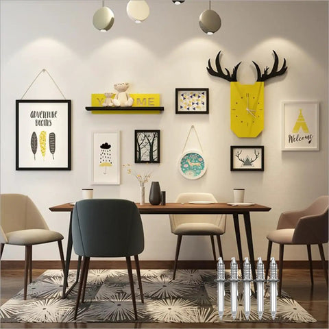 Tough Double Head Baseboard Nails With Bonus Sleeve Drivers Heavy Duty Carbon Steel Skirting Anchors on a stylish dining room background.