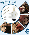 Heavy Duty RV Toilet Water Valve Kit Replacement For Pedal Flush Campers And RV Trailers Featuring Broad Fitment Specs For Plug And Play Upgrades And Zero Hassle, showcasing installation process and components.