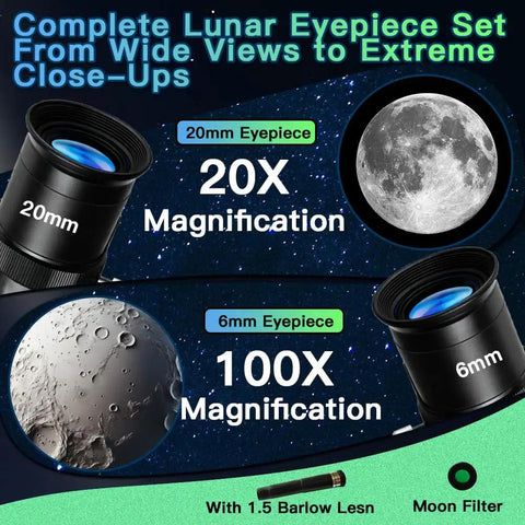 Kid-Friendly Beginner Telescope With 50mm Aperture And 100x Magnification Portable Tripod Kit With 2 Eyepieces And Finder Scope STEM Educational Gift For Boys And Girls Ages 6 12 Perfect Starter Astronomy Gear 20mm and 6mm eyepieces