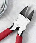 6 Inch Ultra Sharp Side Cutter Snips With Extra Long Flush Cutting Edge for Clean Flat Cuts on marble surface