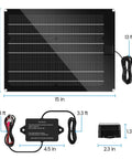 15W Solar Panel Kit With Built In Maintenance Pulse And MPPT Controller For 12V Lead Acid Batteries Waterproof Battery