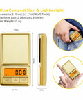 Mini Pocket Scale 100g 0.01g Digital Gram Scale With Cover Small Travel Ounce Scale in hand and pocket view