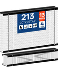 Two Pack Replacement Filter For 213 MERV 13 HVAC Furnace Filter Fits 213 Whole House Air Purifiers Models 1210 1620 2210 2216 3210 4200 20x25x4 Inches For Clean Air At Home, showing white pleated filters in black frame and blue label showing 213 20"x25"x4" 4-pack