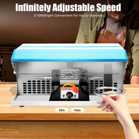 Pro Grade 500W Jewelry Polishing Machine With Instant Setup And 0 To 10000 RPM Variable Speed Bench Polisher Display