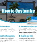 Custom Design Patio and Gazebo Backdrop Screen With UV Resistant PVC Sun Shade And Dope HD Color Printed Shade Cloth Cover instructions.
