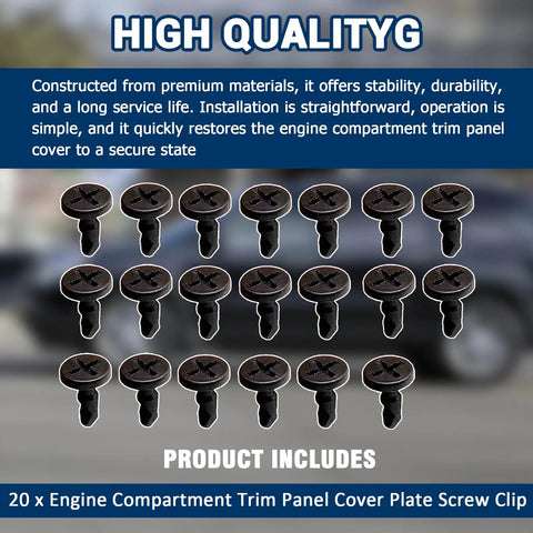 20Pcs Engine Bay Trim Panel Cover Plate Screw Clips Replacement For Cayenne 2003-2006 And 2008-2010 Fits 95557271000