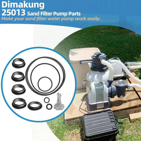 All In One Sand Filter Pump Seal Kit With Gasket Set Air Release Valve And O Rings For Intex Sand Filter Pumps Replacement Parts Kit For Quick No Fuss Repairs Durable Black, Dimakung 25013 pump parts