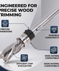 Top Bearing Flush Trim Router Bit With Tungsten Carbide Head And 1/4 Inch Shank for precise wood trimming features.