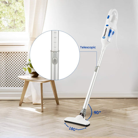 Ultra Lightweight 2-In-1 Corded Vacuum Cleaner With 14Kpa Power Suction, Handheld Conversion, standing upright in living room
